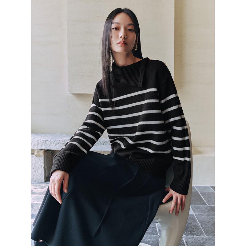 PEACEBIRD Women's Striped Knit Sweater