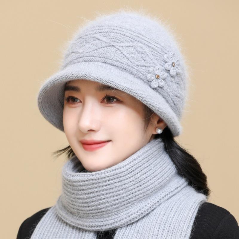 

Шапка из искусственного меха кролика, женская модная теплая вязаная шерстяная шапка, зимняя холодная шапка для бассейна single hat