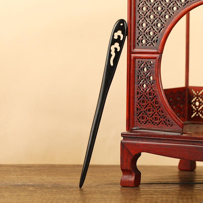Ebony Hairpin, Ancient Hairpin, Simple Modern Disc Hairpin, Wooden Hairpin, Chinese Hanfu Cheongsam Headdress