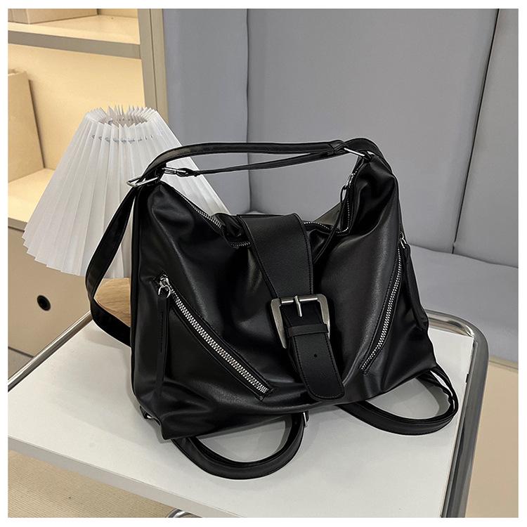 

Женский вместительный рюкзак-тоут в ретро-стиле - Модный тренд Осень/Зима 2024, Высококлассная сумка через плечо для поездок на работу чёрный