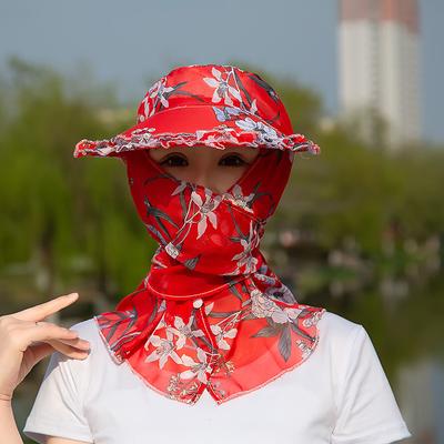 New Sunscreen Bucket Hat Flower Quick-Drying Sun Hat Wide Brim Panama Balaclava Hat For Camping Hiking