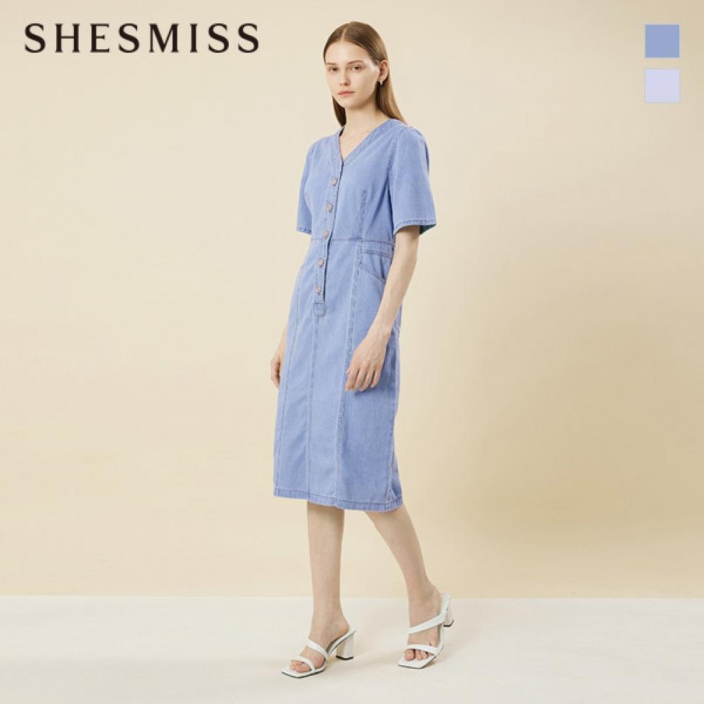 

She S Miss Джинсовое платье с V-образным вырезом SSmopn22010 light blue/66