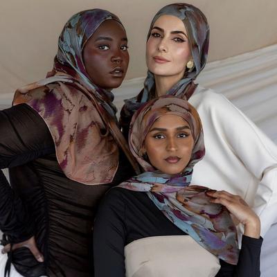 Νέο Βαμβακερό Μεταξωτό Σατέν Μodal Μαντήλι Hijab Δροσερό Μαλακό Μακρύ Μαντήλια Μαντήλα Κεφαλής Εκτύπωση Paisley Μουσουλμανικά Hijabs Σάλι
