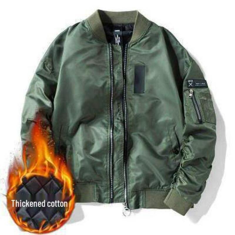

2019 Spring/Autumn Men s Korean Style Pilot Baseball Jacket Trend 4XL