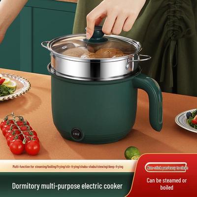 Compact Multifunctional Electric Noodle Cooker: Non-Stick Frying Pan & Stainless Steel Hot Pot for Dorms