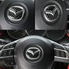 Carbon Fiber Car Steering Wheel Cover Logo Stickers Modified Auto Decorative Styling Decals for Mazda Axela ATENZA CX-5 CX-4