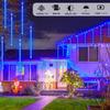 Solar Meteor Shower LED Light, Outdoor Waterproof LED Illumination Light, Christmas Tree Light, Stylish Outdoor Garden Light, Energy-Saving,