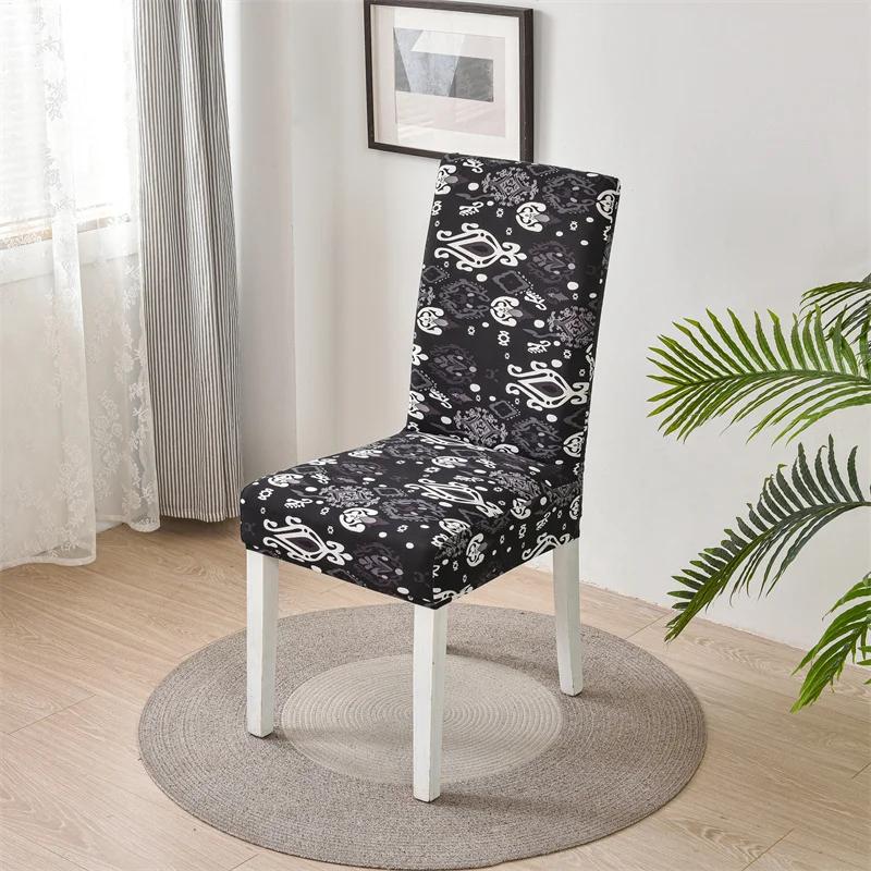 Stuhlhussen für Esszimmerstühle, elastisch, Blumenmuster, Stretch-Stühle, Schonbezüge, Sitzbezüge, Schutz, abnehmbar, für Hochzeit, Hotel, Küche