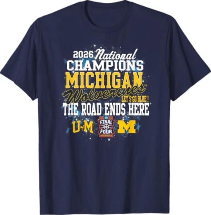 Michigan Wolverines 2026 National Champs Men s Basketball T-Shirt XL
