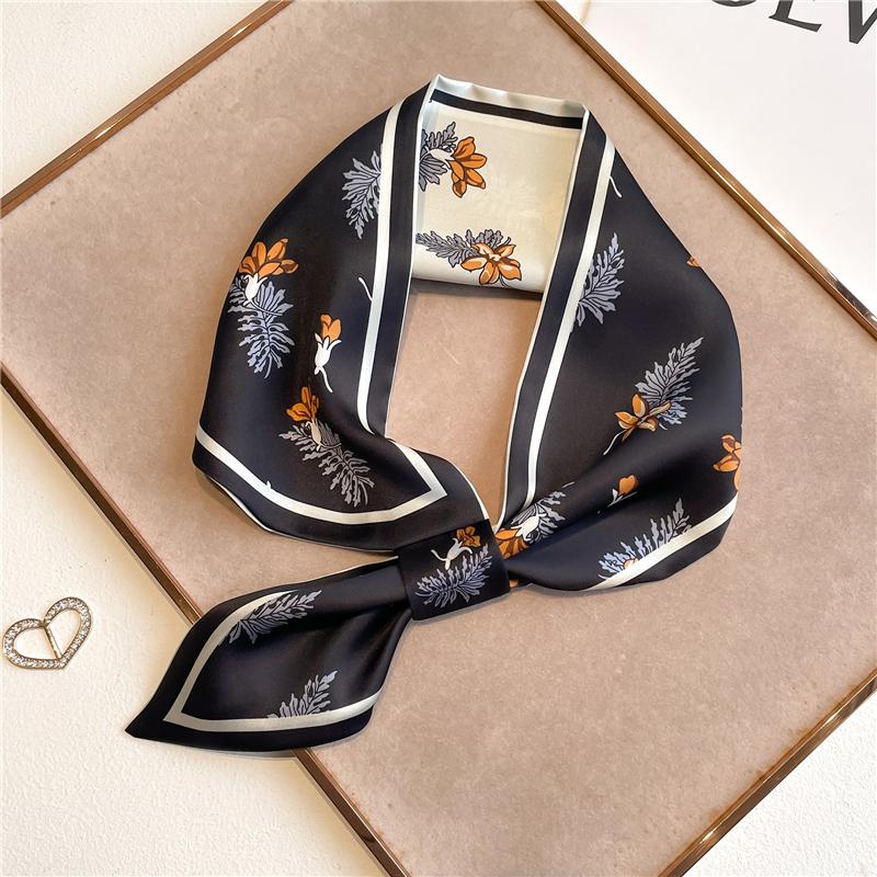 Women Skinny Neck Scarf Shawls Wraps Black Pink Small Office Hairband Neckerchief Foulard Scarves Ladies