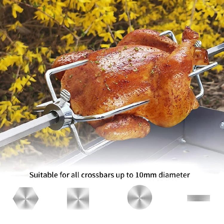 4 stycken mångsidiga rotisserie BBQ-gafflar i rostfritt stål för köttspett utomhus