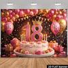 2D 18. Geburtstag Fotografie Hintergrund Banner für Fotoshooting