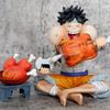 One Piece King Wings Gk Eating Meat In Sitting Posture Lufei Dinner Series Handmade Model Decoration Animation Anime