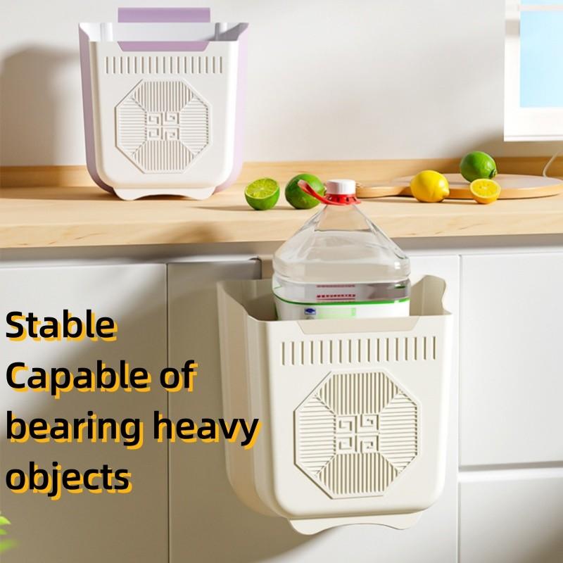 Home Kitchen Wall Mounted Foldable Garbage Bin Hanging Large Caliber Thickened Multifunctional Garbage Storage Bin