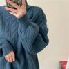 Wear Turtleneck Twist Loose Lazy Wind Pullover Sweater Women's Solid Color Lantern Sleeves Simple Versatile Knitted Sweater