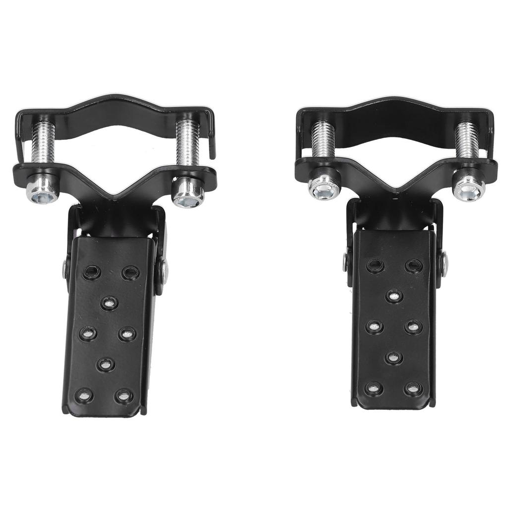 Foldable Footrest Foot Step Pegs Steel Pedal Black Universal for Retro Motorcycle ATV