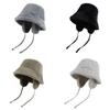 Korean New Ear Protection Bucket Hats for Women Autumn and Winter Travel Versatile Warm Retro Solid Color Plush Men's Caps
