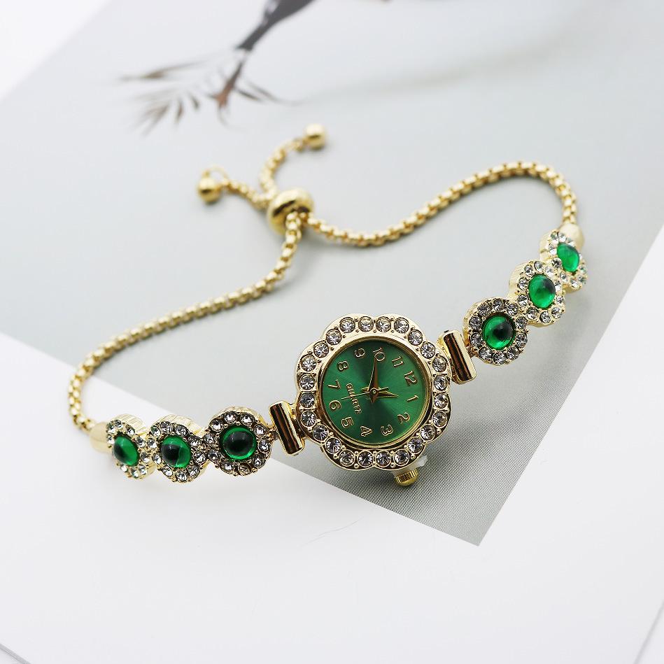 TikTok Colorful Rhinestone Ladies Bracelet Quartz Watch