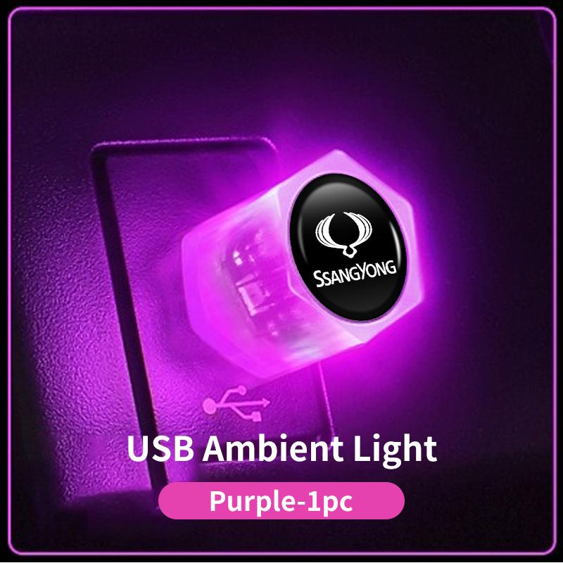 Car USB LED Ambient Light Atmosphere Lamps Colorful Night Light Auto Interior For SsangYong Actyon Korando Rexton Kyron Rodius