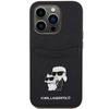 Karl Lagerfeld Klhcp15Lsapkcnpk Iphone 15 Pro 6.1 Czarny/Black Hardcase Saffiano Cardslot Karl&Choupette Metal Pin