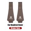 Leather Car Headrest Anti Dirty Protective Cover For VW Tiguan CC Jetta Polo Golf Passat Scirocco T-ROC TouaregNO4