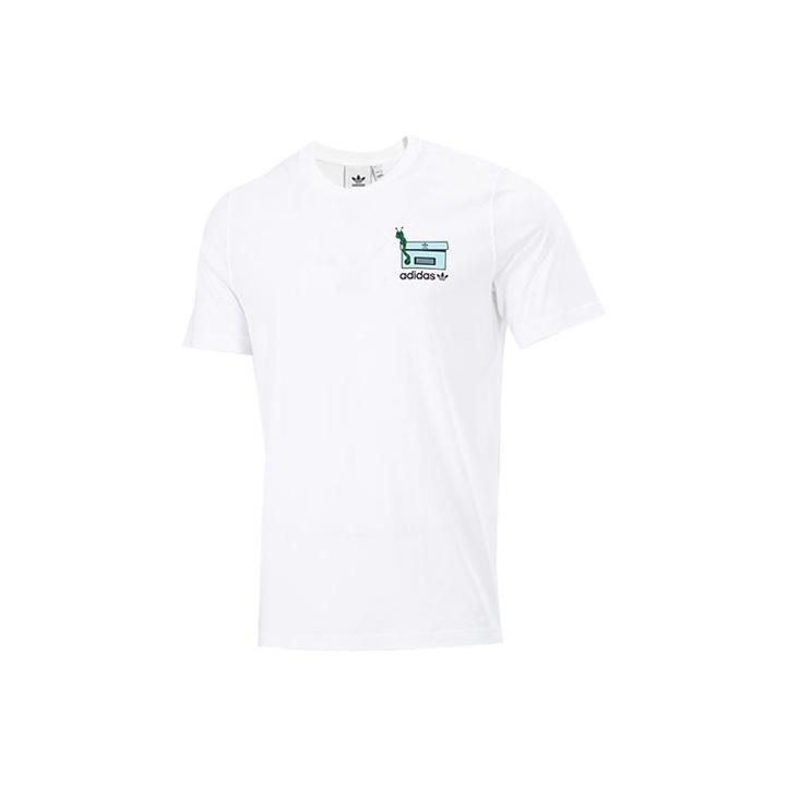 

Adidas Originals Trefoil Worm Chest Tee With Fun Shoebox Print Short Sleeve Men Tops White GN2147 XL