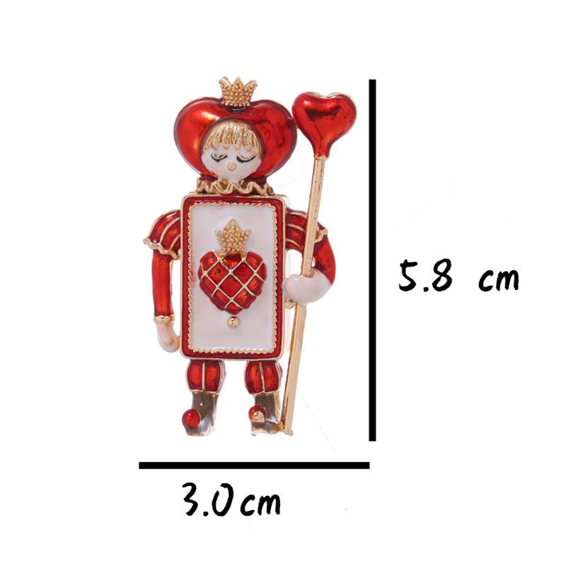 Cute Heart and Spade Cartoon Figure Soldier Brooch Enamel Clown Brooches Pins For Women Girls Suit Clothes Accessories Clip Pin