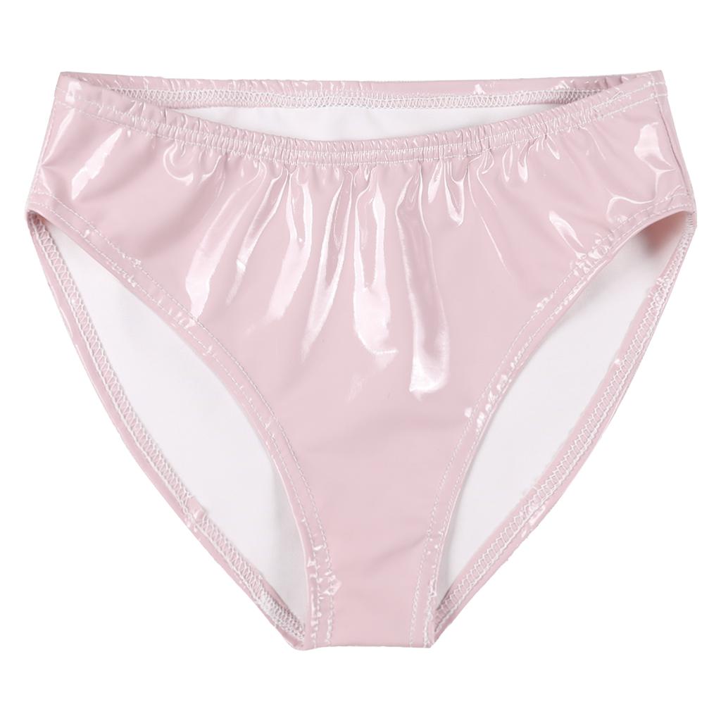 Mens Wet Look Patent Leather Briefs Underwear Elastic Waistband Performance Underpants for Club Dancing Stage Show