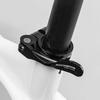 Bicycle seatpost clamp for 272 and 286 mm saddles with quick release, black