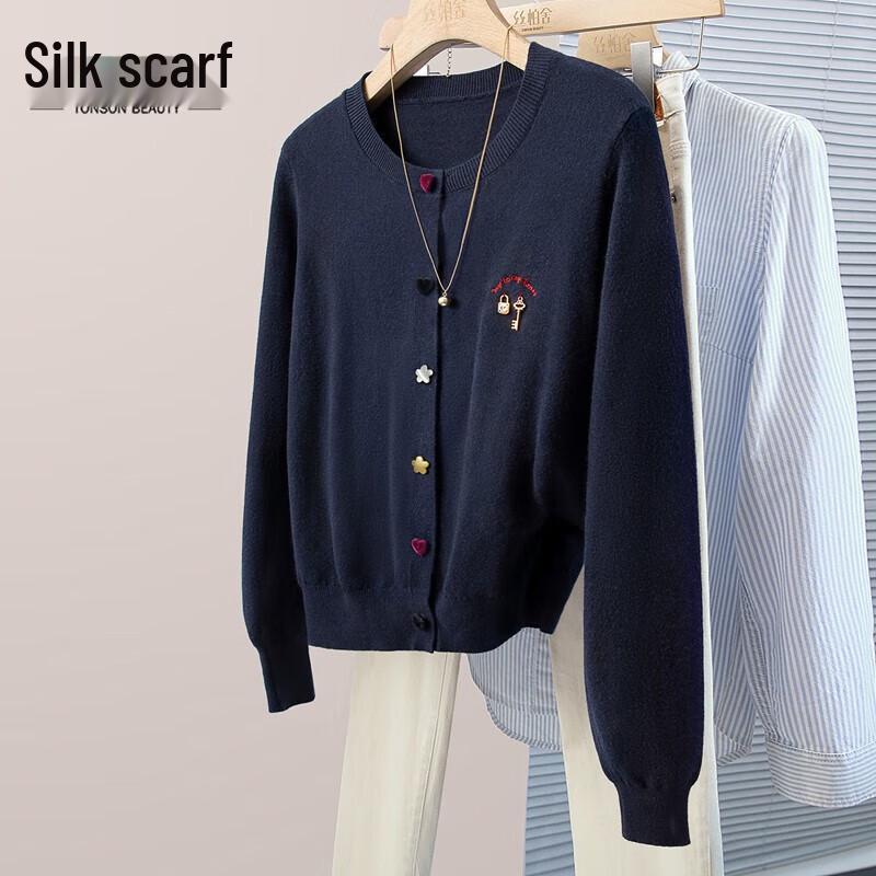 

Женский повседневный вязаный свитер с круглым вырезом и длинным рукавом One Size