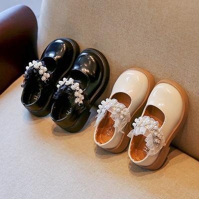 Girl's Nude Shoes Korean Style Low-Cut Leather Shoes Spring New Performance Children's Leather Shoes