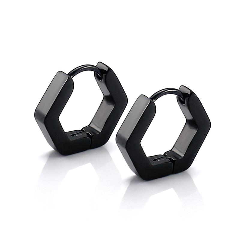 Surgical 316L Stainless Steel Heart Square Rectangular Geometric Stud Earrings For Women Men Boys and Girls Body Piercing Huggie