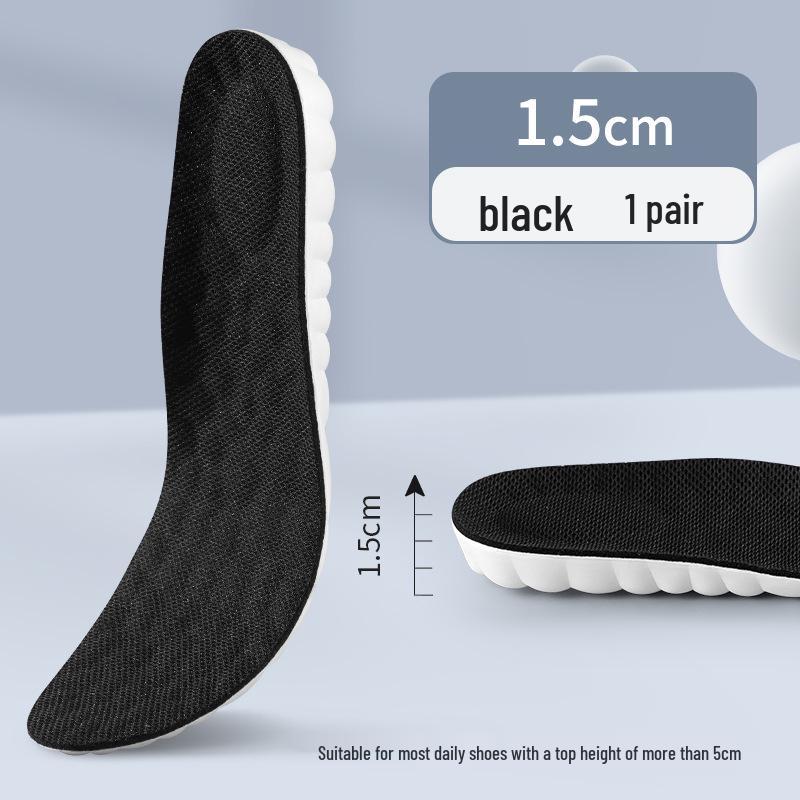 Boost Height Insoles: Sweat-Absorbent, Odor-Resistant Inserts for Men & Women, Perfect for Martin Boots & Sports Shoes