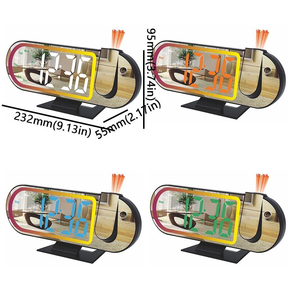 Large Screen Projection Alarm Clock Temperature RGB Mood Light Digital Alarm Clock Clear Time Intelligent Electronic