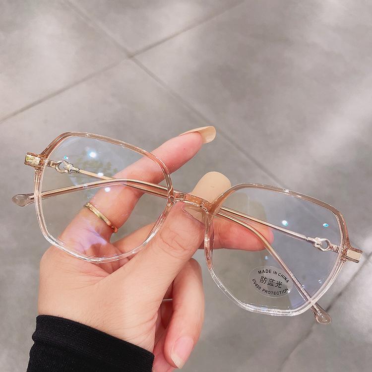 Female Anti-Blue Light Eye Protection Glasses Frame Tr90 Plain Face Thin Face Street Shot Myopia Flat Glasses 30109