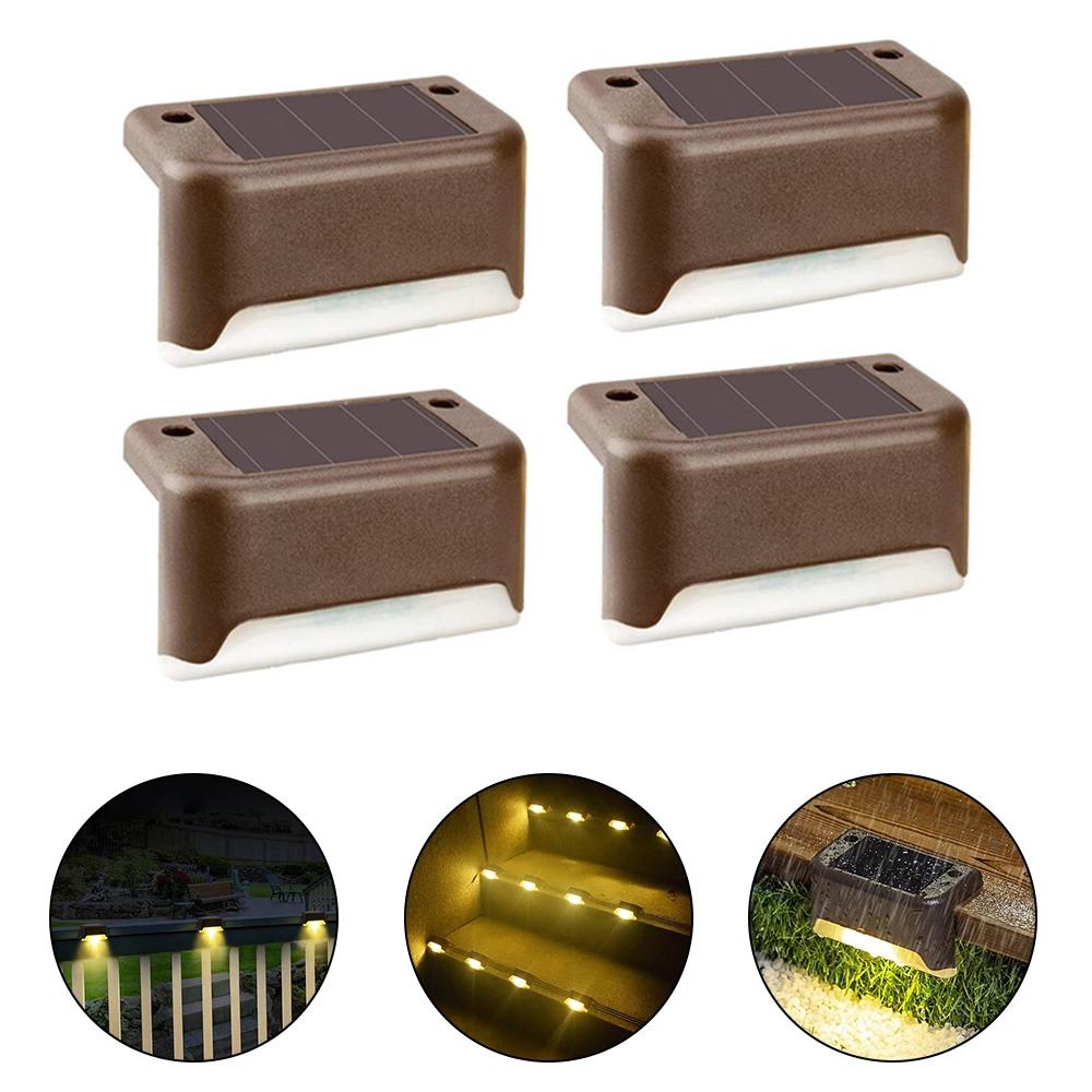 4 Pack LED Solar Deck Lights Waterproof for Garden Pathway Yard Patio