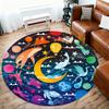 1pc Space Fantasy Pattern Office Round Rugs, Under Chair Round Rugs for Living Room, Bedroom, Bathroom Decoration Carpet 091840