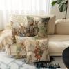Vintage Bunny Tale Pillowcase: Whimsical Rabbit Scene Pattern Cushion Cover for Charming Cozy Home Sofa Decor