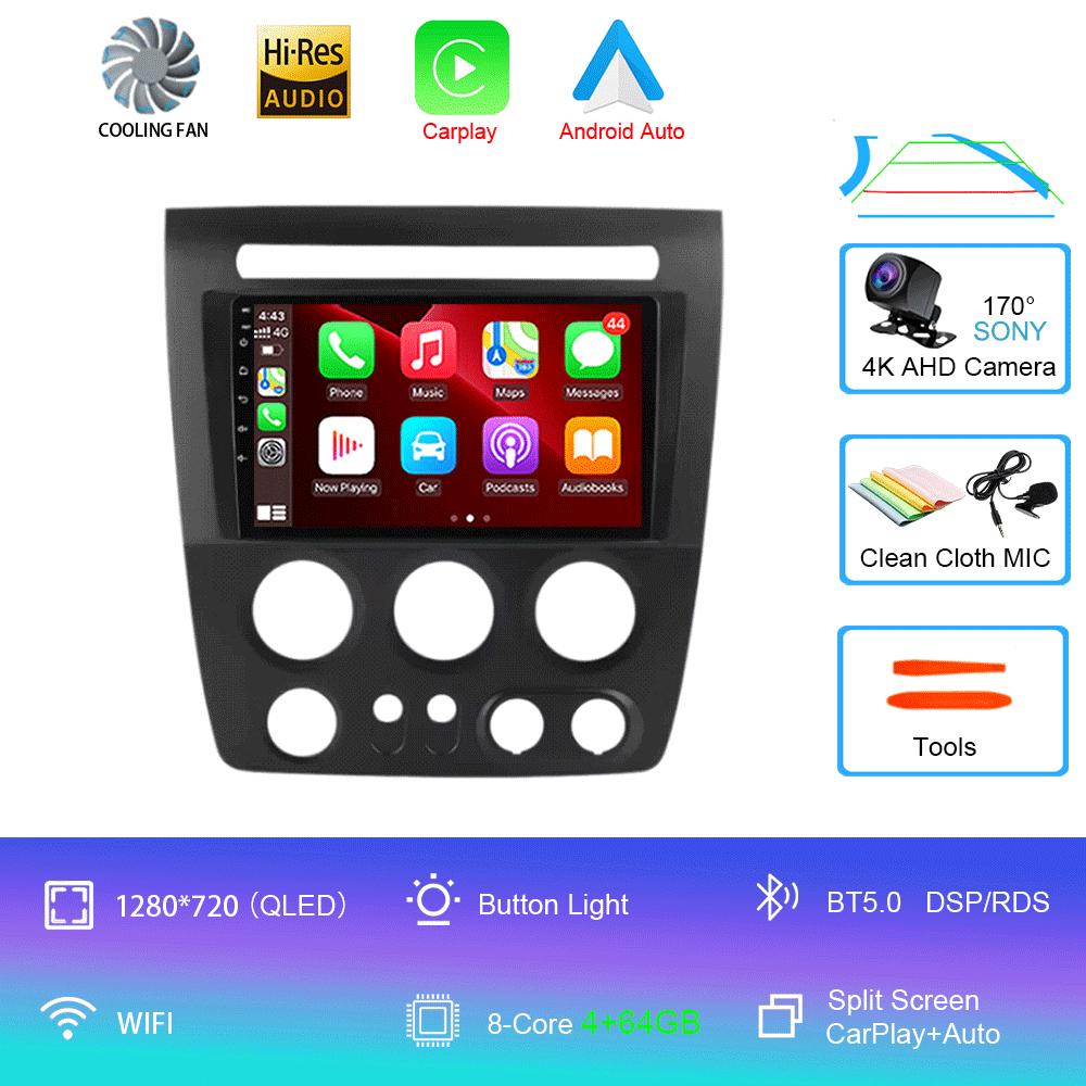 Android 14 Car Radio Multimedia Player For Hummer H3 1 2005 - 2010 2 Din Navigation Carplay Autoradio Stereo WIFI DSP QLED Sreen