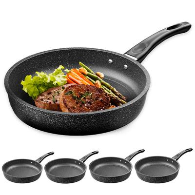 Sartén para Omelette de 22/24/26/28cm Antiadherente Sartén para Saltear Piedra Maifan Sartén de Chef Sartén para Cocinar Sartén para Omelette Compatible con Inducción