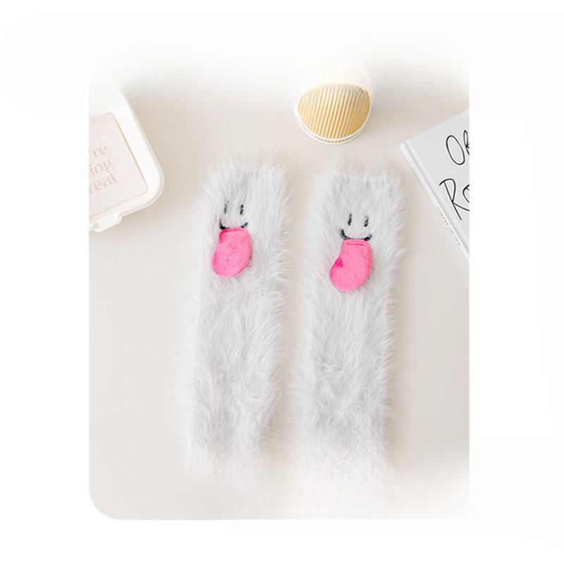 

Женские осенне-зимние утолщенные уродливые милые монстры, черные коты, забавные пингвины, носки для сна на полу 1 pair