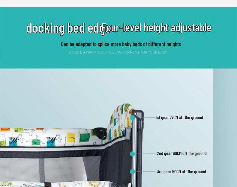 Portable Foldable Baby Bed and Rocker - Newborn Movable Splicing Bedside Crib