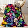 1pc Colorful Butterflies Flowers Blanket Soft and Warm for Sofa Office Camping Travel Livingroom Great Gift for Friends and Family Comfortable