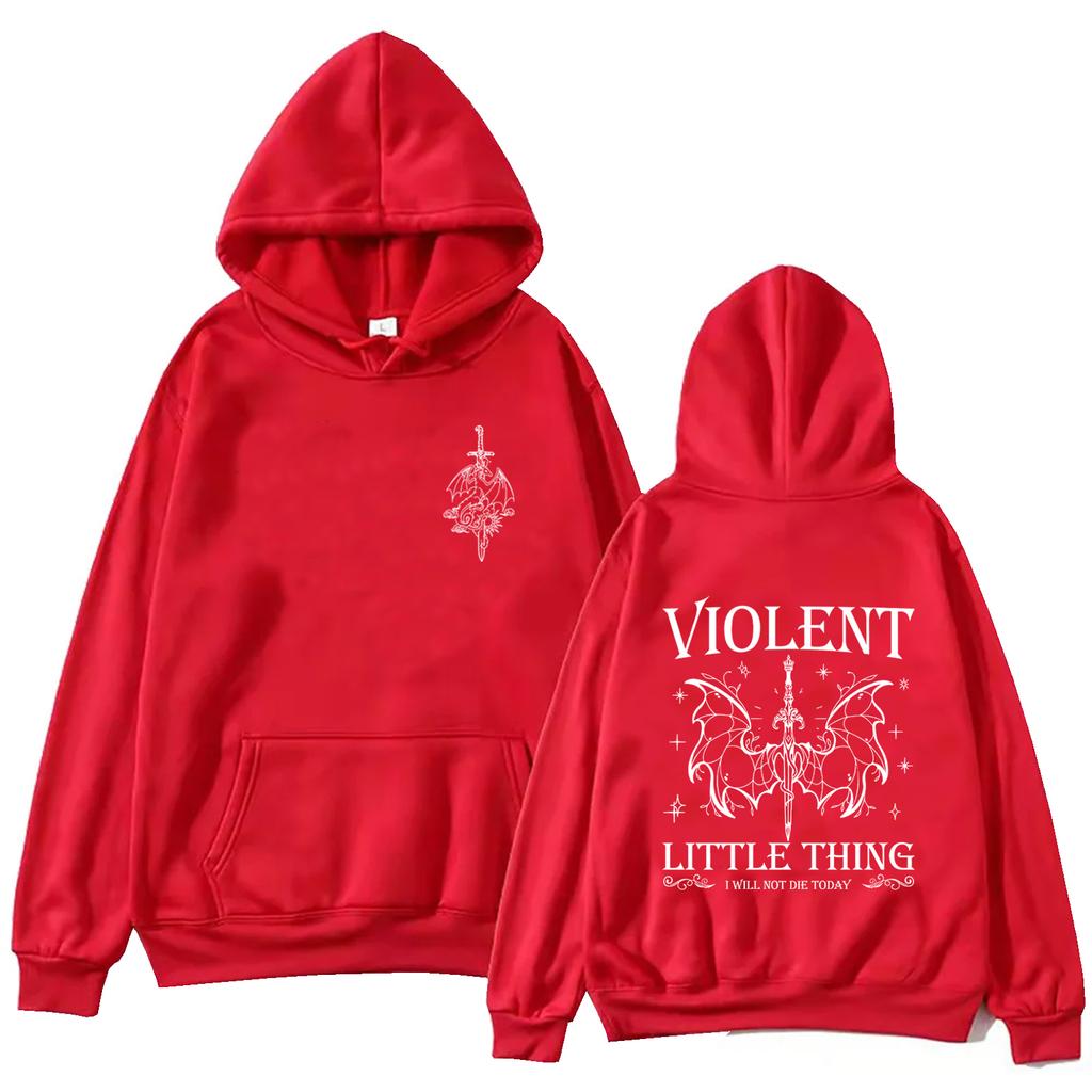 Violent Little Thing Hoodie Tops Fourth Wing Fan Gift Sweatshirt Dragon Rider Long Sleeve Regular