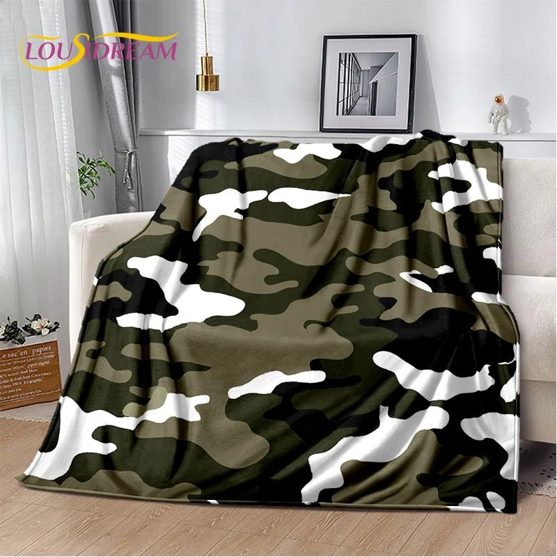 2025 Colorful Camo Green Camouflage Soft Blanket,Soft Throw Blanket for Home Bedroom Bed Sofa Picnic Travel Cover Child Gift