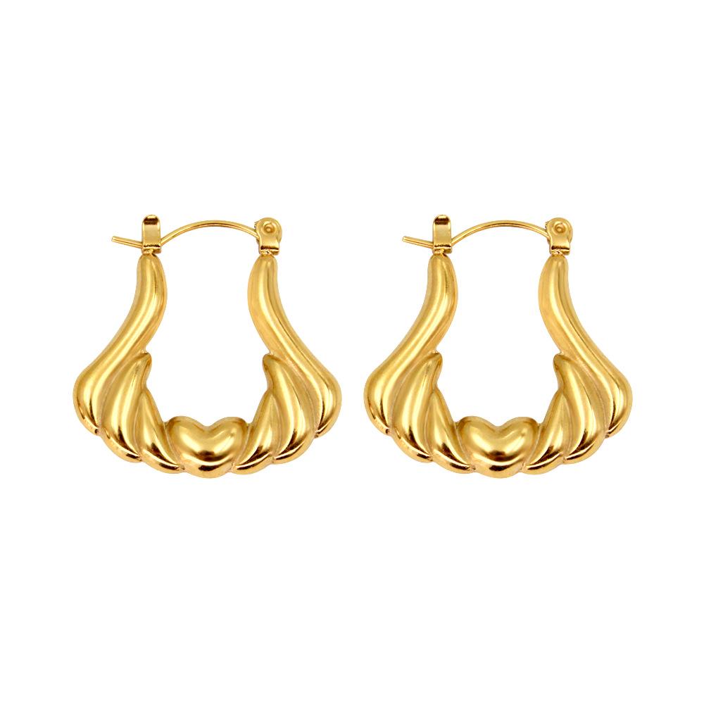 Elegant French Twist 18K Gold-Plated Earrings – Stylish & Chic Ear Jewelry золотой