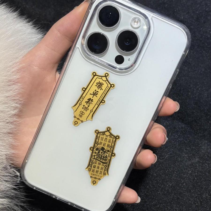 Gold 999 Princess Wealth Sticker - 2mg Mobile Phone Adhesive with Gold Flakes