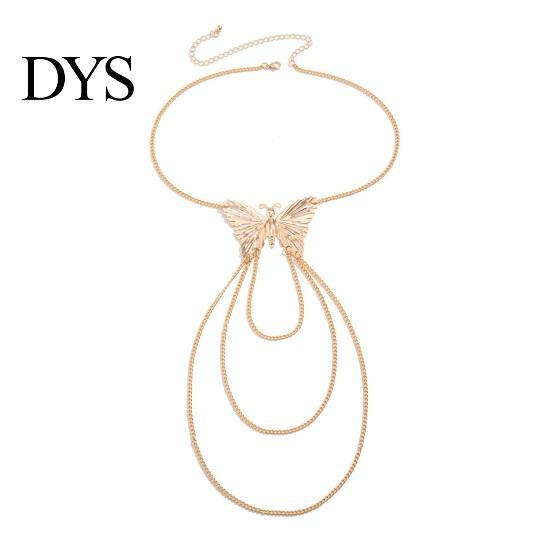 Arm Band Women Bracelet Adjustable Hollow Out Butterfly Shape Multi Chains Chain Armlet Punk Style Anti-slip Lady Prom Party Cosplay Performance