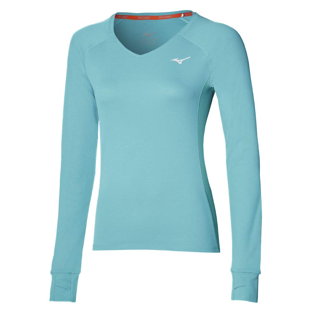 

Mizuno UPFT Track Field Long UV Dusty Size S Women s & Shirt, Sleeve, Moisture-Wicking, Quick-Drying, Protection, Turquoise, (J2MA1205)