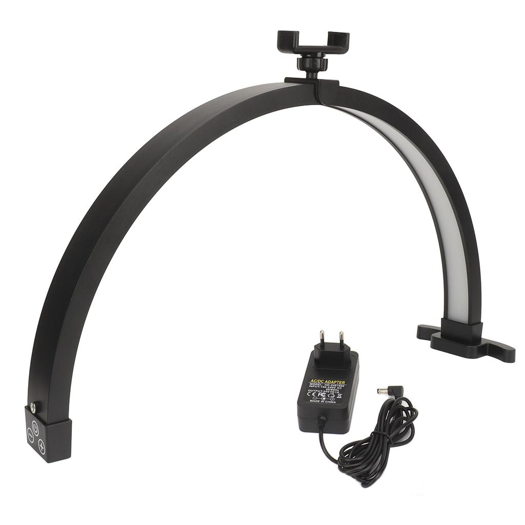 Half Moon Desk Lamp 100 To 240V 3200 To 5600K Dimmable Half Moon Nail Lamp Flicker  Touch Control Panel for Lash Extension